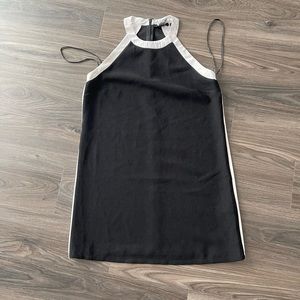 Forever 21 black shift dress white trim small